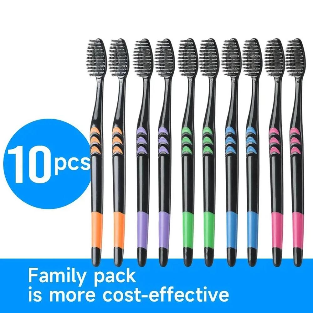 Bamboo Toothbrush - 10 Buah Sikat Gigi Arang Bambu,
