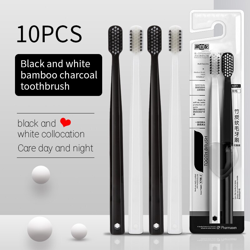 Bamboo Toothbrush - 10 buah sikat gigi lembut pria