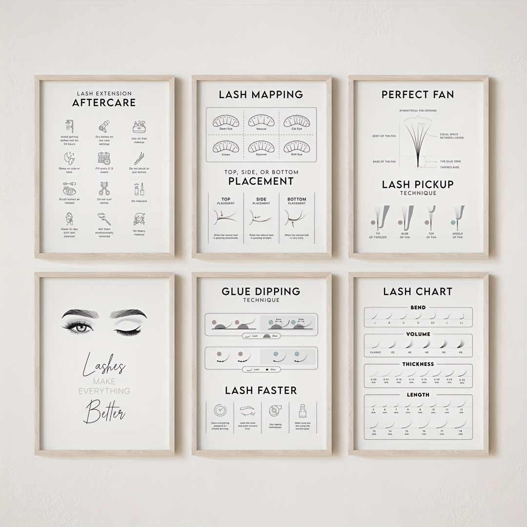 Sustainable Living Guide - 6pcs/set Kanvas Peta Ekstensi Bulu Mata,