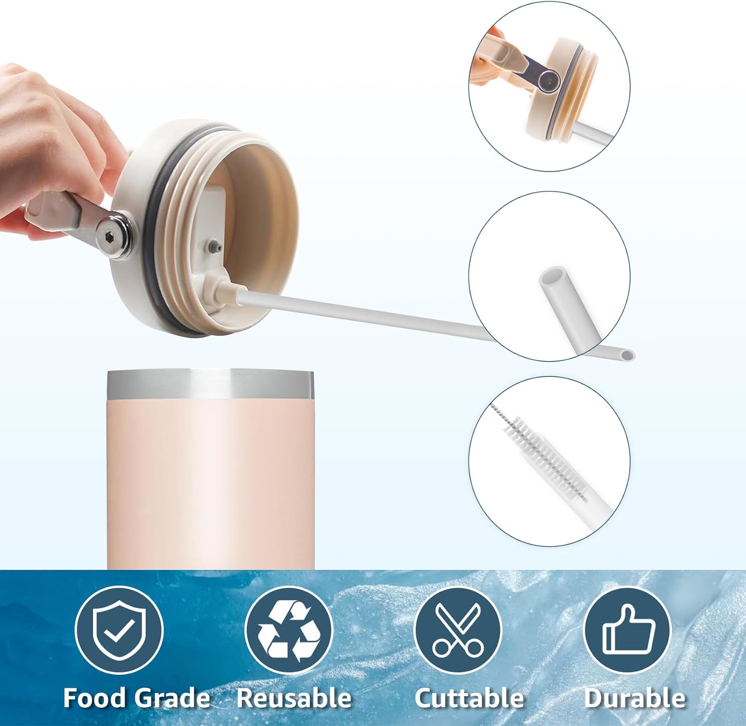6 buah sedotan plastik dapat d - Reusable Straw ulasan dan harga