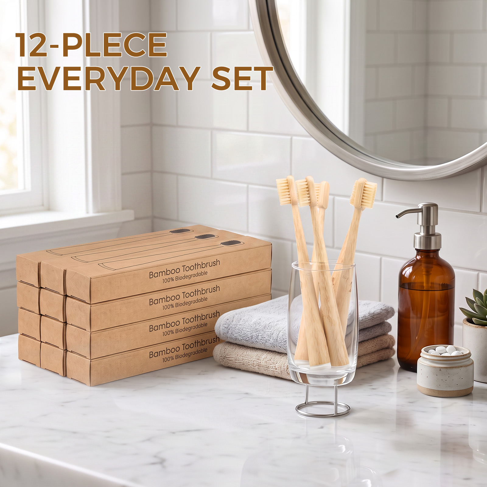 12 Buah Set Sikat Gigi Bambu A - Bamboo Toothbrush ulasan dan harga