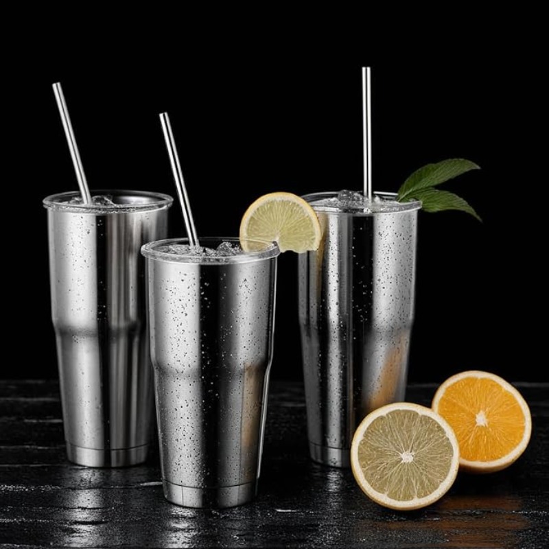 3 buah sedotan logam baja taha - Reusable Straw ulasan dan harga